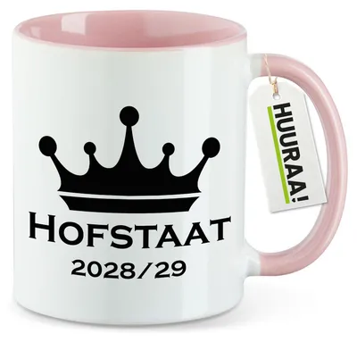 Produktbild von Huuraa Kaffeetasse Hofstaat 2028/29 Krone Schützenfest 330ml Rosa Keramik Kaffeebecher Geschenkidee