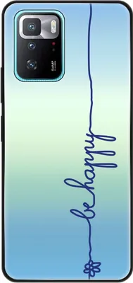 Produktbild von König Design Hülle kompatibel mit Xiaomi Poco X3 GT Kunststoff Soft Handyhülle - Handy Case Be Happy Blau