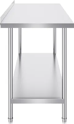 Immagine prodotto di SucceBuy tavolo da lavoro in acciaio inox 24 x 60 x 36 pollici, tavolo da lavoro commerciale con altezza regolabile, tavolo robusto per la preparazione dei cibi per ristorante, casa e hotel