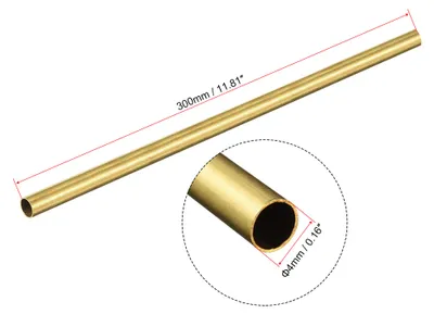 Produktbild von 4 Stš¹ck 300mm L?nge Messingrohr 4mm Au?endurchmesser, Nahtlose Gerades Rohr 0,2mm Wandst?rke, Messing Rundrohr fš¹r Industrie Bauwesen Garten Haushalt Bastelarbeiten Dekoration