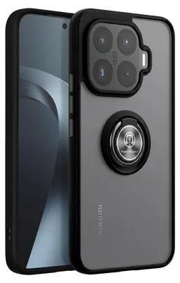 Immagine prodotto di Custodia protettiva per Xiaomi 17T, con anello magnetico rotante e finitura opaca, trasparente e nera