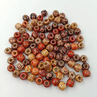 Produktbild von Zufällige Farbe Natürliche runde lose Perlen aus Holz für die DIY-Schmuckherstellung von Halsketten und Armbändern