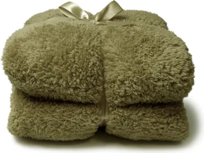 Produktbild von Unique Living - Teddyplaid 150x200cm Moosgrün