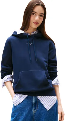 Produktbild von Tommy Jeans Damen Hoodie Linear mit Kapuze, Blau (Dark Night Navy), 2XL