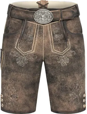 Produktbild von Lederhose kurz mit Gürtel Arijus braun 56