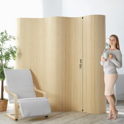 Produktbild von Homestyle4u Paravent Raumteiler 250x200 Indoor Bambus Trennwand Sichtschutz Natur
