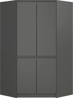 Produktbild von Akord Eckschrank 4-Türig Graphit Hochglanz 100X50X180 Cm