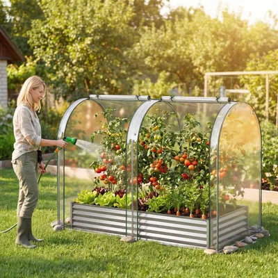 Produktbild von Verzinktes Hochbeet 6x3x1 Fuß mit PVC-Abdeckung