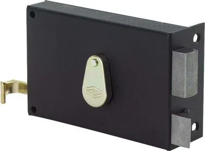 Image de Serrure apparente Monopoint avec 4 rainures horizontales, fouillot, C40, gauche