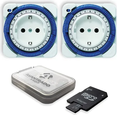 Produktbild von Theben 2x Timer 26 - analoge Zeitschaltuhr, Steckdosen Schaltuhr, weiß