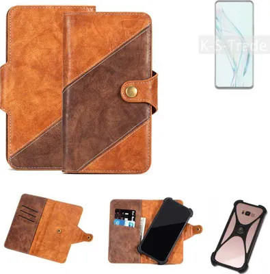 Produktbild von K-S-Trade Handyhülle Schutzhülle Bookstyle Case Wallet-Case kompatibel mit ZTE Axon 30 5G Cover Klapphülle Kantenschutz Smartphone dunkelbraun
