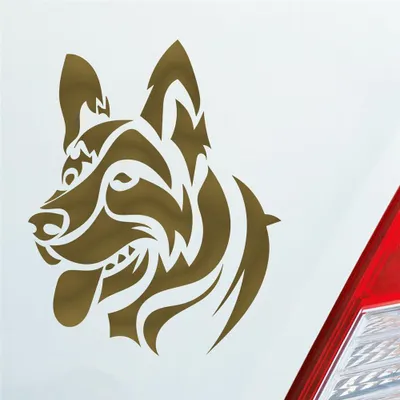 Produktbild von Auto Aufkleber Deutscher Schäferhund Hund Schaeferhund 10x12 cm Gold Sticker Heckscheibenaufkleber