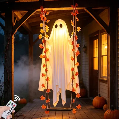 Schwingender Halloween-Geist, 120 cm, mit Fernbedienung, LED