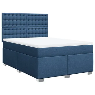 Produktbild von vidaXL Boxspringbett mit Matratze Blau 140x200 cm Stoff