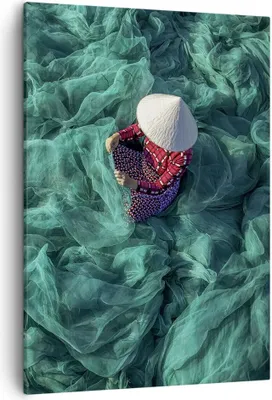 Produktbild von Bild auf Leinwand - Leinwandbild - Einteilig - Netzwerk Fischer Vietnam - 50x70cm - Wand Bild - Wanddeko - Wandbilder - Leinwanddruck - Wanddekoration - Leinwand bilder - Wandbild - PA50x70-4309