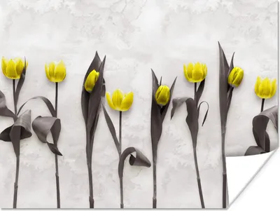 Produktbild von MuchoWow® Poster Blumen - Tulpen - Marmor 160x120 cm - Foto Plakat
