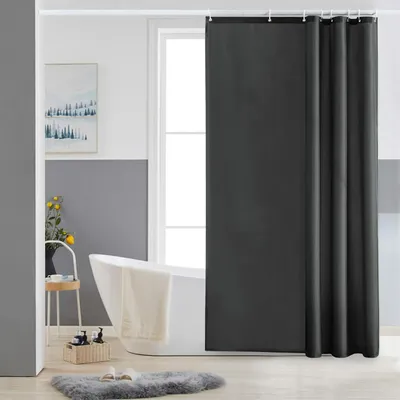 Produktbild von STILVORA Duschvorhang Einfarbiger für Badezimmer, wasserdicht, pflegeleicht, modern und langlebig, passend für Badewanne oder Dusche, einfach zu installieren, Dunkelgrau 100*200cm