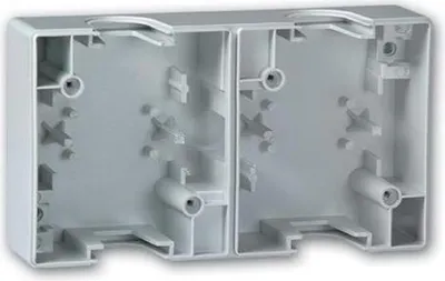 Produktbild von Aufputz Zweifach-Gehäuse (horizontal) Grau IP 44