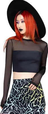 Produktbild von KILLSTAR Langarm Crop Top - Ghoul Sweat S