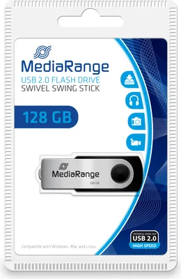 Produktbild von MediaRange USB-Stick schwarz, silber 128 GB
