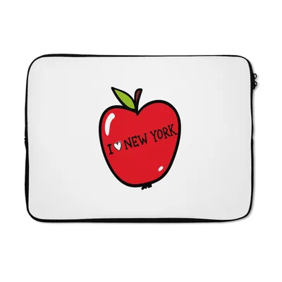 Produktbild von MuchoWow® Laptop Hülle 13 Zoll New York - Apfel - Rot Laptoptasche - Laptophülle - Sleeve - Rundumschutz