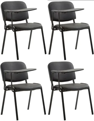 Produktbild von CLP 4er Set Stühle Ken mit Klapptisch Kunstleder gepolstert schwarz