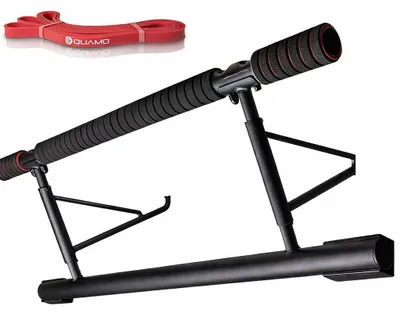 Image de QUAMO barre de traction pour cadre de porte sans vis - pull-up bar très résistant jusqu'à 200 kg - antidérapant et stable - bande de résistance incluse
