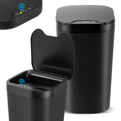 Produktbild von Mülleimer 12 l, schwarz, mit Bewegungssensor, für Küche