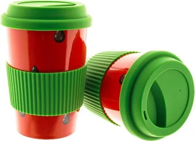 Produktbild von 2x Kaffeebecher To Go aus Porzellan, Coffee to go Becher mit Deckel 350 ml ZH1 Grün