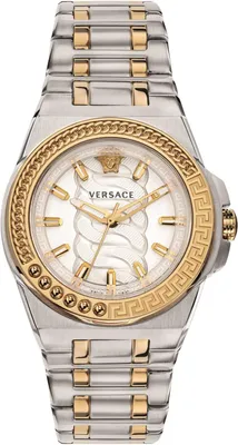 Produktbild von Versace VEHD00420 Chain Reaction silber gold Edelstahl Armband Uhr Damen NEW