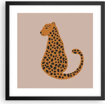 Produktbild von Gerahmtes Poster - Schwarzer Rahmen - Panther Grafik Leopard - 40x40 cm - Wand Bild - Wanddeko - Wandbilder - Kunstposter - Wandposter - Bilderrahmen - Bilder - Kunstdruck - P2BAC40x40-4893
