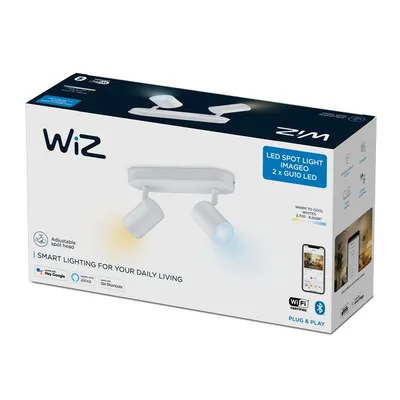 Image de Philips WiZ Tunable white 8719514551770 IMAGEO spot 2xGU10 10W/700lm 2700-6500K white dimmable.
