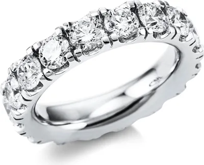 Produktbild von Memoire Ring aus 750 Gold Weißgold 17 Brillanten 3,93ct TW-SI B:5mm Innenumfang 54mm  Ø17.2mm