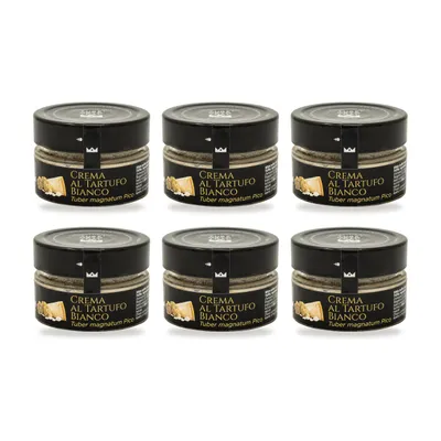 Produktbild von TubeORIGINAL Weiße Trüffelcreme mit Parmigiano Reggiano DOP 3 % und 52 % Sahne – 6er-Pack (6 × 80 g)