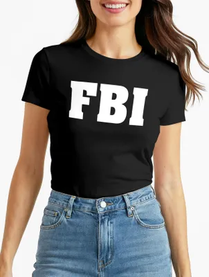 Produktbild von Damen T-Shirt FBI Aufdruck Faschings-Shirt Kostüm Verkleidung Karneval Fun-Shirt Moonworks®