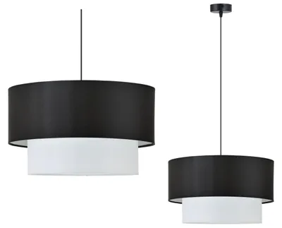 Image de Suspension avec abat-jour en tissu, 40 cm, design moderne, luminaire de plafond, éclairage élégant pour le salon, la chambre à coucher et la salle à manger