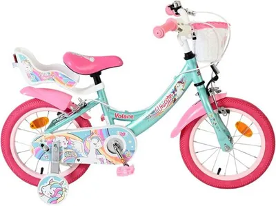 Obrázok produktu pre Detský bicykel Volare Unicorn - dievča - 14 palcov - zelený - dve ručné brzdy