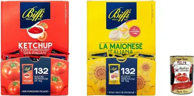 Produktbild von Biffi -Sauce Mayonnaise und Ketchup Kit Single -Potion 264 Beutel von 10 g Italian gourmet polpa 400g