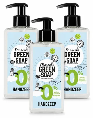Zdjęcie produktu dla 3 sztuki mydła do rąk "Marcel's Green Soap" o pH 0, delikatna pielęgnacja, 250 ml - zestaw ekonomiczny
