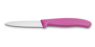 Produktbild von Victorinox, 6.7636.L115, Swiss Classic, Gemüsemesser, Extra scharfe Klinge, mit Wellenschliff, robuster Kunststoff-Griff, Pink,  Switzerland, Spülmaschinengeeignet