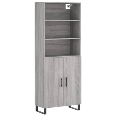 Produktbild von Highboard Grau Sonoma 69,5x34x180 cm Holzwerkstoff