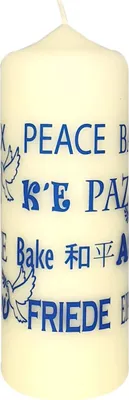 Produktbild von Friedenskerze "Friede mehrsprachig" Elfenbein  170 x Ø 60 mm