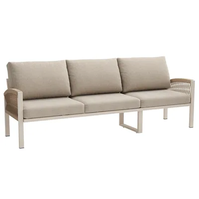 Produktbild von GartenLounge-Set mit Tisch und 2 Sesseln Gartensofa Lounge-Sofagarnitur Gartenmöbel-Set für 7 Personen Beige