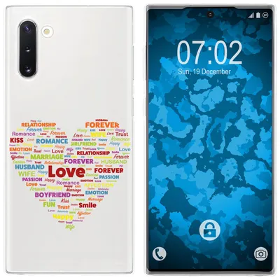Produktbild von PhoneNatic Case kompatibel mit Samsung Galaxy Note 10 Silikon-Hülle pride Herz M5