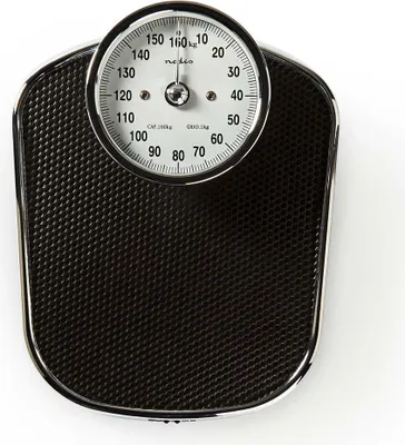 Produktbild von Personenwaage | Analog | Schwarz | Gummi | Rutschfeste Plattform | Max. Wiegekapazität: 160 kg