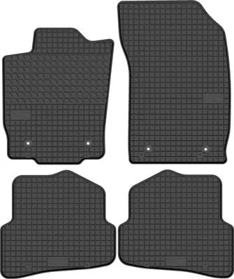 Produktbild von Gummimatten passend für Audi A1 8X (2010-2018)  Gummi Fußmatten Satz Schwarz + Stopper