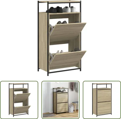 Obrázek produktu pro The Living Store Botník Sonoma dub 60x34x112 cm Materiál na bázi dřeva