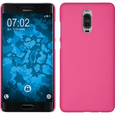 Produktbild von PhoneNatic Case kompatibel mit Huawei Mate 9 Pro - Hülle pink gummiert Hard-case + 2 Schutzfolien