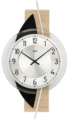 Produktbild von Wanduhr mit Holzgehäuse und Schieferanwendung