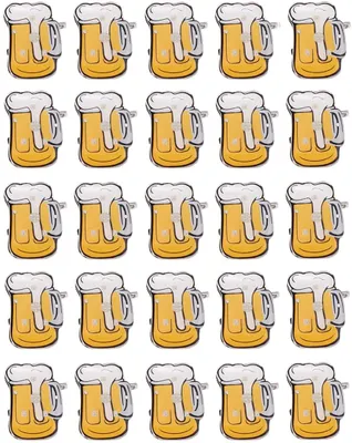 Produktbild von Blinky Brosche LED Licht Bier Becher Form Abzeichen Bar Party  Deko 25 Stück (Zufällige Farbe)
